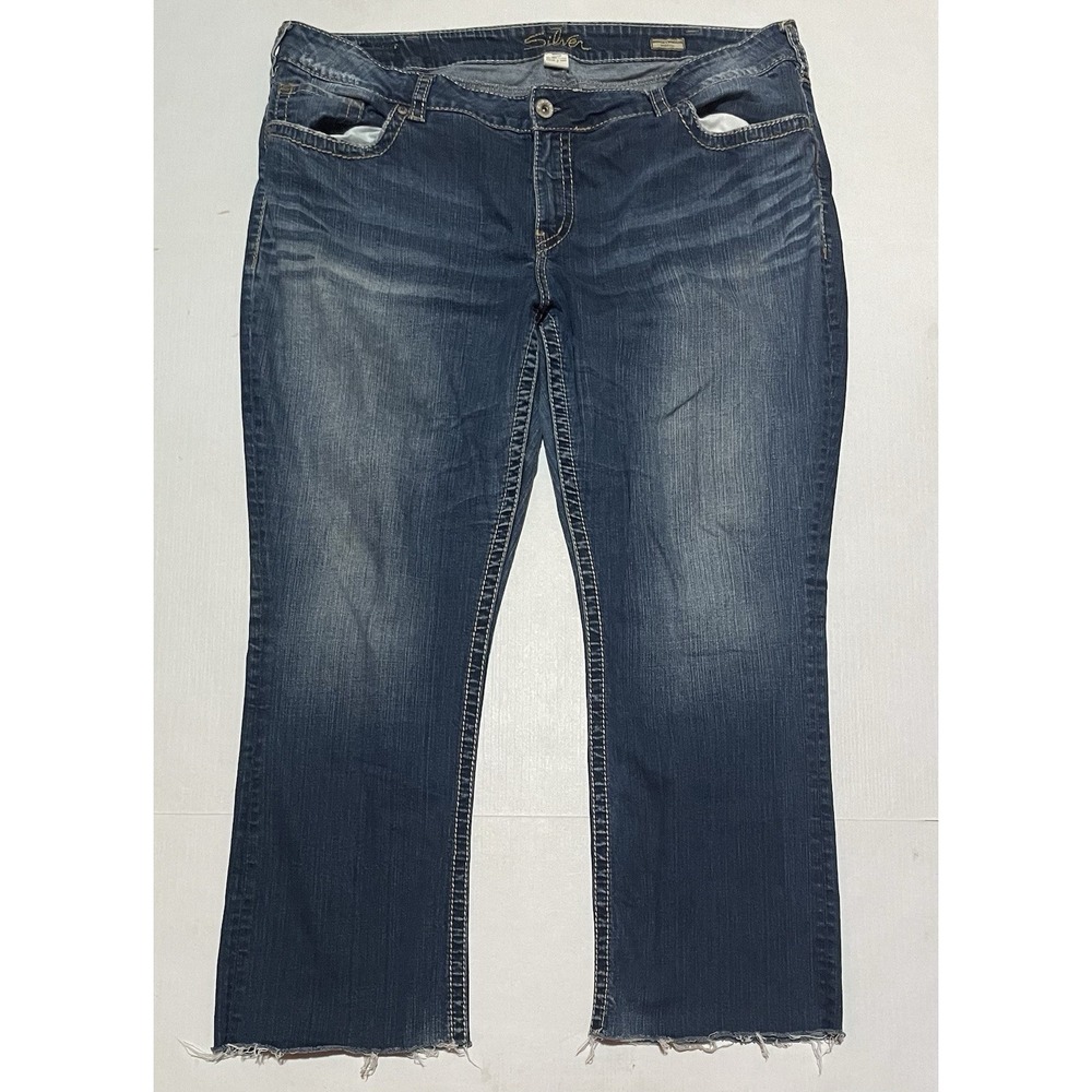Silver Jeans Women's Berkley Surplus Bootcut Jeans Frayed Hem Denim Size 24 X 29